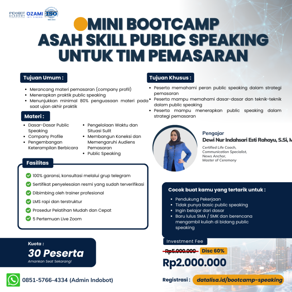 Mini Bootcamp Asah Skill Public Speaking untuk Tim Pemasaran